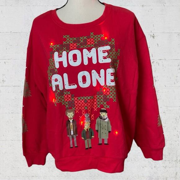 Home Alone Light Up Christmas Holiday Ugly Sweatshirt Sweater Size XL - Picture 4 of 12